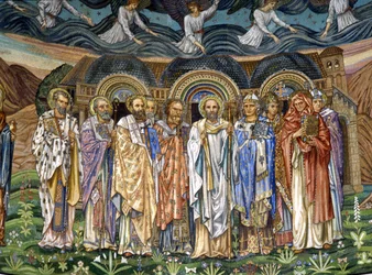 Los cinco padres de la Iglesia Oriental con los cinco padres de la Iglesia Occidental, 1880s-90s